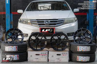 รถ - HONDA CITY ล้อแม็ก - EmotionR FRE BY LENSO ดำด้าน สเปค - 15x7 ET35 4x100 ยาง - LENSO D-1CS เบอร์ - 195/55-15