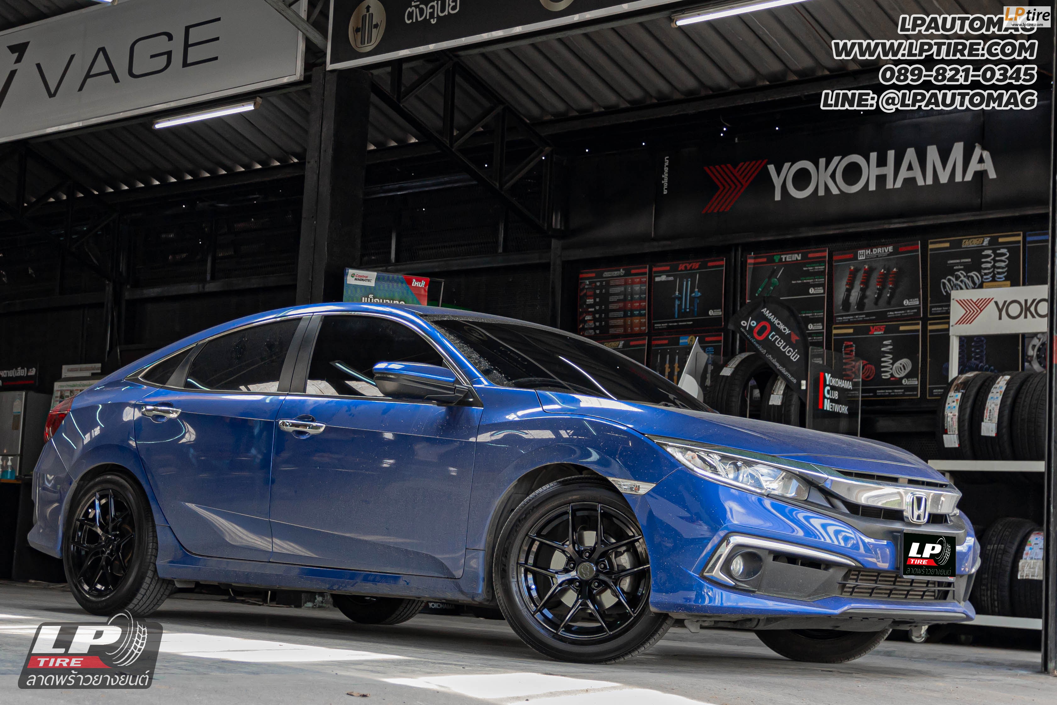 รถ - HONDA CIVIC ล้อแม็ก - ORI WHEELS CHAPTER-4 FlowForming V-BLACK สเปค - 17x8 ET35 5x112-5x114.3 ยาง - YOKOHAMA ADVAN dB E70 เบอร์- 215/55 R17