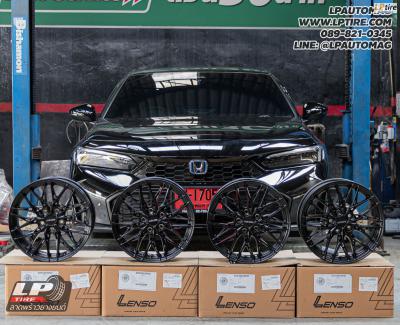 รถ - HONDA CIVIC ล้อแม็ก - LENSO YETI ดำด้าน สเปค - 17x7.5 ET35 5x114.3 ยาง - YOKOHAMA ADVAN DB V551 เบอร์ - 215/50R17