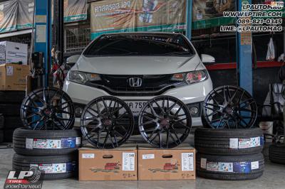 รถ - HONDA JAZZ ล้อแม็ก - SSW S348 ดำด้าน สเปค - 17x8 ET38 4x100 ยาง - YOKOHAMA V553 เบอร์ - 205/45-17