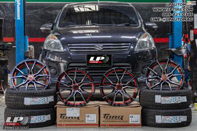 รถ - SUZUKI ERTIGA ล้อแม็ก - TORQ SUN BY LENSO ดำหน้าเงาอันเดอร์คัตแดง สเปค - 17x7 ET35 5x114.3 ยาง - ALLIANCE AL30 030Ex เบอร์ - 205/50-17