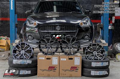 รถ - SUZUKI SWIFT ล้อแม็ก - SSW S389 ดำหน้าเงา สเปค- 15x6.5 ET35 4x100 ยาง - YOKOHAMA ALLIANCE AL30 030Ex เบอร์- 185/60-15