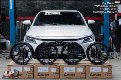 รถ - TOYOTA YARIS Ativ ล้อแม็ก - LENSO Jager J1B ดำเงา สเปค - 16x7 ET35 4x100 ยาง - DUNLOP EC300 เบอร์ - 215/55-16